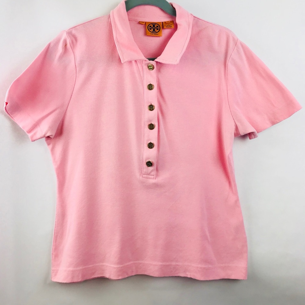 Tory Burch Pink Xl Polo Shirt Button Up
